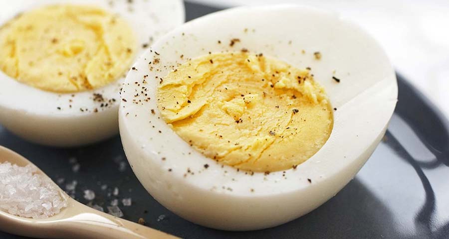 hard boiled eggs with pepper